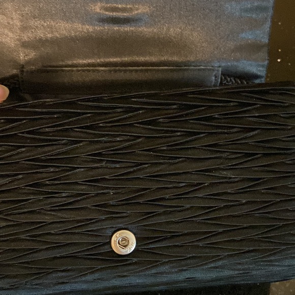 Black Satin Clutch  + Shoulder Bag - Picture 6 of 8